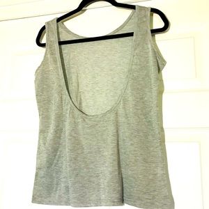 Grey Scoop Back Tank Top